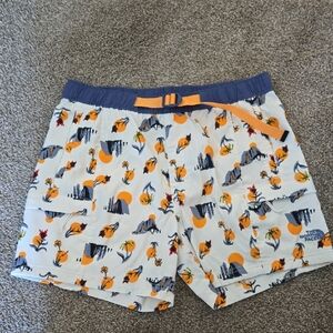 The North Face Men's Graphic Shorts - White and Orange